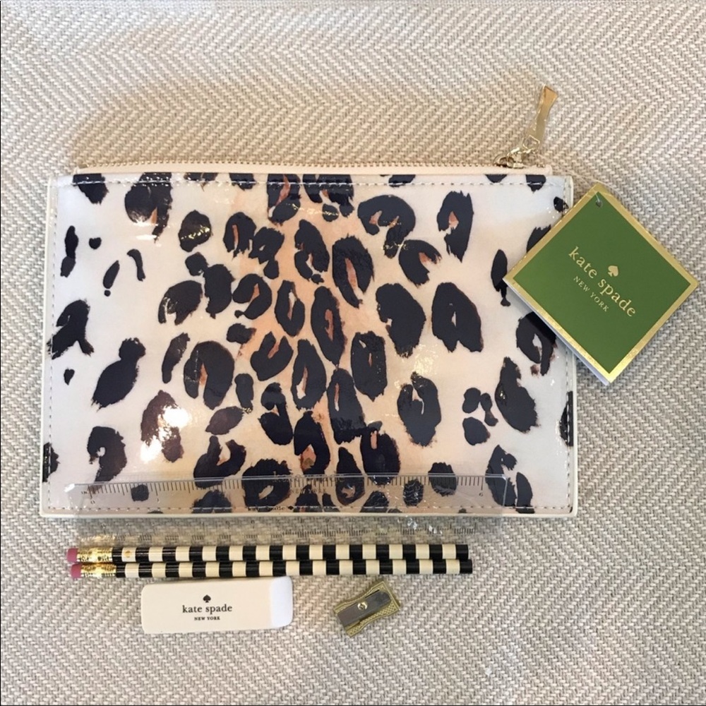 KATE SPADE Leopard Print Pencil Pouch
